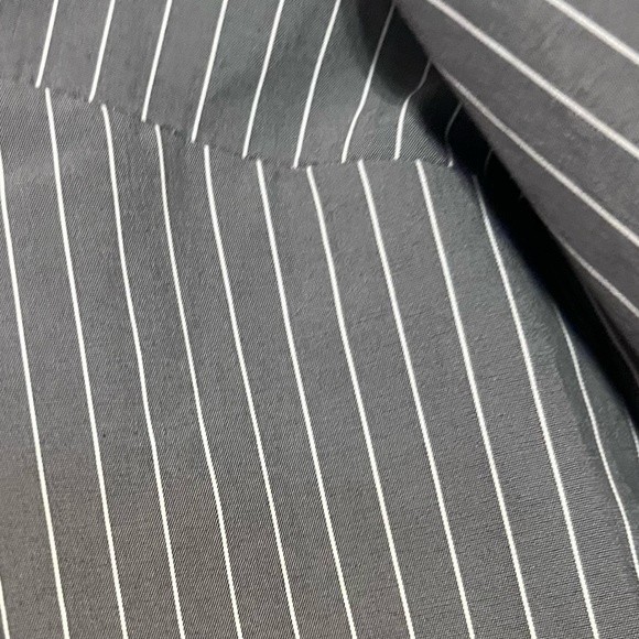 Marled Reunited Blouse Size Med Gray with White Stripes Cuffed Wrists Blouse NEW - Picture 8 of 13